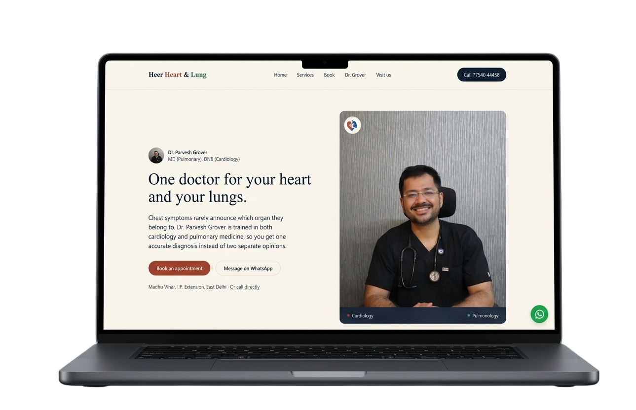 Heer Heart & Lung Clinic Desktop Screenshot